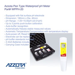 Azzota Corp Waterproof Pen Type Ph Meter, Ph Range: -1.00-15.00Ph, Quantity: