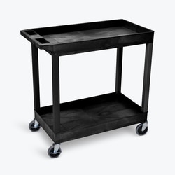 LUXOR Luxor Two Shelf Utility Cart, Quantity: Each of 1