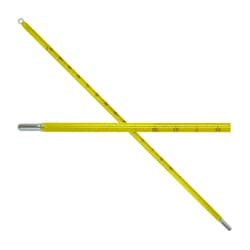Thermco Products Inc General lab Hg thermometer, -10 deg./400 deg.C, 2 deg.C div, 76mm imm, 405mm