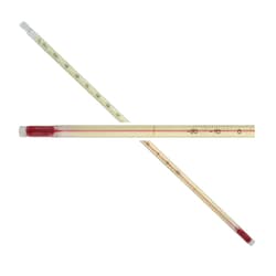 Thermco Products Inc Precision lab Non-Hg thermometer, Spirit, w/safety coat, -35 deg./50 deg.F, 1 deg.F div, 76mm imm, 305mm