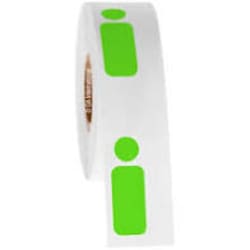 GA International DYMO-Compatible Cryogenic Labels 0.5" x 1.04" + 0.375" (circle) / 12.7mm x 26.4mm + 9.5mm (circle) Rectangle + Circle Green Apple From -196°C to +70°C (-320.8°F to +158°F) | Buy Online | GA International | Fisher Scientific