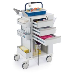 Medicus Health Deluxe Ergo Storage Cart with 3 Locking Drawers