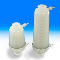 Cytiva (Formerly Pall Lab) Supracap™ 100 depth filter capsule, in-line style, 5 inch length, with single-layer media grade BIO 20 (0.4-1 m retention rating),  inch hose barb inlet and outlet