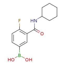 eMolecules​&nbsp;874219-24-6 | 3-(Cyclohexylcarbamoyl)-4-fluorophenylboronic acid | Combi-Blocks | MFCD08235043 | 265.090 | C13H17BFNO3 | 98.000 | OB(O)c1ccc(F)c(c1)C(=O)NC1CCCCC1 | 1g | 117522117