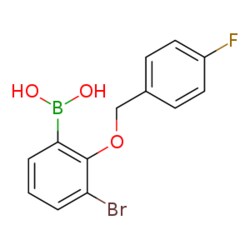 eMolecules​&nbsp;849052-22-8 | 3-Bromo-2-(4'-fluorobenzyloxy)phenylboronic acid | Combi-Blocks | MFCD06411372 | 324.940 | C13H11BBrFO3 | 95.000 | OB(O)c1cccc(Br)c1OCc1ccc(F)cc1 | 250mg | 117525402
