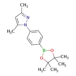 eMolecules​&nbsp;4-(3,5-Dimethylpyrazol-1-yl)phenylboronic acid, pinacol ester | Combi-Blocks | 937796-06-0 | MFCD09879979 | 298.190 | C17H23BN2O2 | 95.000 | Cc1cc(C)n(n1)-c1ccc(cc1)B1OC(C)(C)C(C)(C)O1 | 1g | 117546882