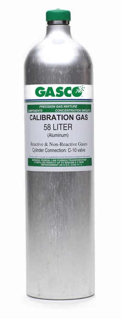 Gasco Chlorine 10 PPM in Nitrogen Calibration Gas 58 Liter Cylinder C-10 Connection