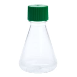 CELLTREAT Scientific Products 250mL Erlenmeyer Flask, Solid Cap, Plain Bottom, PETG, Sterile