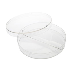 CELLTREAT Scientific Products 100mm x 15mm Petri Dish, 2 Compartments, Sterile