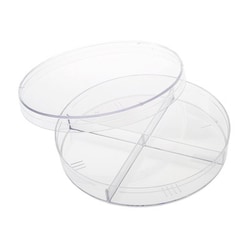 CELLTREAT Scientific Products 100mm x 15mm Petri Dish, 4 Compartments,