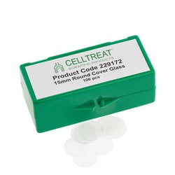CELLTREAT Scientific Products 15mm Round Cover Glass, Sterile, Quantity: