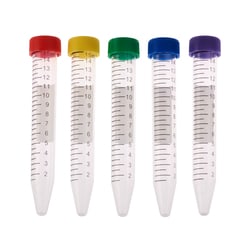 CELLTREAT Scientific Products 15mL Centrifuge Tube, Assorted Color Cap - Bag, Sterile, 500/CS