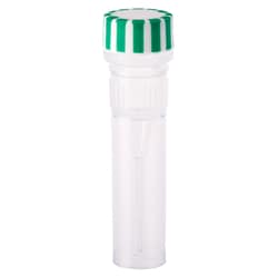 CELLTREAT Scientific Products&nbsp;0.5mL Screw Top Micro Tube and Cap, Self-Standing, Grip Band, Green Grip Cap With Integrated O-Ring, Sterile, 500/CS