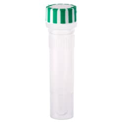 CELLTREAT Scientific Products&nbsp;1.5mL Screw Top Micro Tube and Cap, Self-Standing, Grip Band, Green Grip Cap With Integrated O-Ring, Sterile, 500/CS