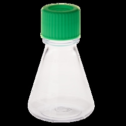 CELLTREAT Scientific Products 125mL Erlenmeyer Flask, Vent Cap, Plain Bottom, PC, Sterile