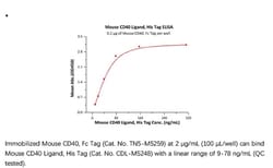 ACROBiosystems Recombinant Protein;Mouse CD40 Ligand / TNFSF5 Protein;HEK293;100UG;CDL,CD40LG,CD154,CD40L,HIGM1,IGM,IMD3,T-BAM,TNFSF5,TRAP,gp39,CD40
