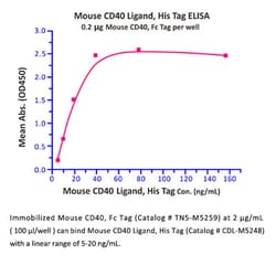 ACROBiosystems Recombinant Protein;Mouse CD40 Ligand / TNFSF5 Protein;HEK293;100UG;CDL,CD40LG,CD154,CD40L,HIGM1,IGM,IMD3,T-BAM,TNFSF5,TRAP,gp39,CD40