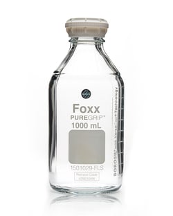 Foxx Life Sciences PUREGRIP Reusable Round Glass Media Storage Bottles