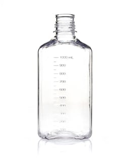 Foxx Life Sciences EZBio 1L (1,000mL) PETG Media Bottles, Non-Sterile, Square Storage Bottles with 38-430mm Neck, Without Caps, 12/PK