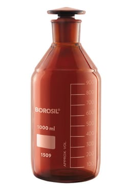 Foxx Life Sciences Borosil Amber Light-Blocking Reagent Bottles with Ground
