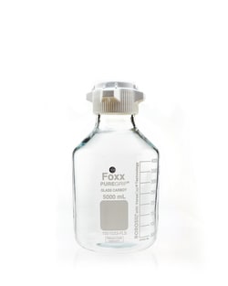 Foxx Life Sciences PUREGRIP® Reusable Clear Glass Carboy with 83B VersCap® and Extra Large Marking Spot, 10L (10000mL), 1/EA