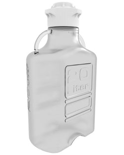 Foxx Life Sciences EZclear 20L (5 Gal) Polycarbonate (PC) Carboy with Wide Mouth 120mm VersaCap and 26.5L Max Capacity, Large Pinched Handles