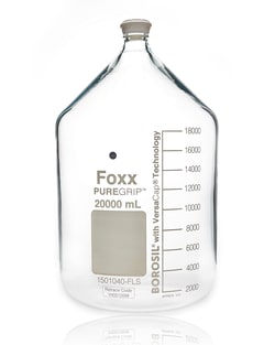 Foxx Life Sciences PUREGRIP Reusable Round Glass Media Storage Bottles