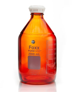 Foxx Life Sciences PUREGRIP Reusable Amber Light-Blocking Round Glass Media