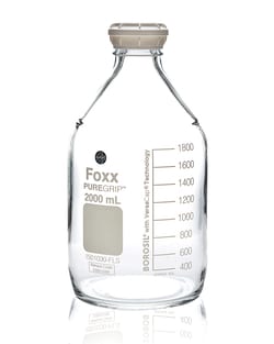 Foxx Life Sciences PUREGRIP Reusable Round Glass Media Storage Bottles