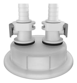 Foxx Life Sciences VersaCap 83mm (83B) Carboy and Bottle Cap Adapters, Tangle Free Quick Connect Adapter, Two 3/8 Inch Detachable Hose Barbs for 3/8 Inch ID Tubing, for use with VersaCap 83mm Open Cap