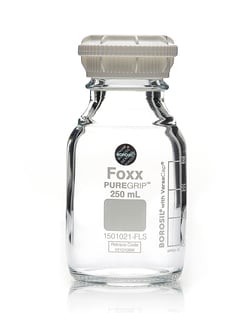 Foxx Life Sciences PUREGRIP Reusable Round Glass Media Storage Bottles