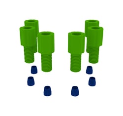 Foxx Life Sciences EZwaste HPLC Solvent Waste System, Replacement Fittings, 1/16 Inch OD Tube Fittings, Green Nut with Blue Ferrule, 1/4-28 Thread, 6/PK