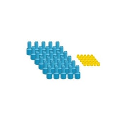 Foxx Life Sciences EZwaste HPLC Solvent Waste System, Replacement Fittings, 1/8 Inch OD Tube Fittings, Blue Nut with Yellow Ferrule, 1/4-28 Thread, 30/PK