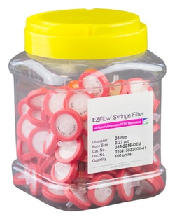 Foxx Life Sciences EZFlow Non-Sterile Hydrophobic PTFE Syringe Filters,