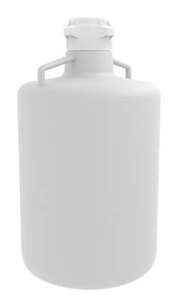 Foxx Life Sciences Round Carboy, HDPE, 20L, with 83mm (83B) Foxx VersaCap and Large Handles