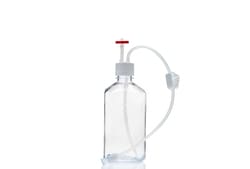 Foxx Life Sciences EZBio MTO, Single Use (SUT) Bottle Assembly, 1000mL (1L) Sterilized PETG Bottle for Aseptic Sampling and Sterile Storage, 38-430, Flexelene®, Vented w/ Diptube, CPC MPC, 10/CS