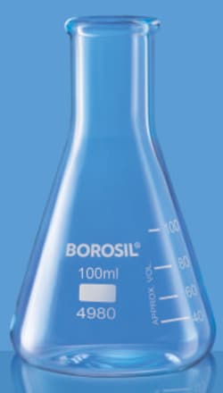 Foxx Life Sciences Borosil Narrow Mouth Glass Erlenmeyer Flasks, 50mL,