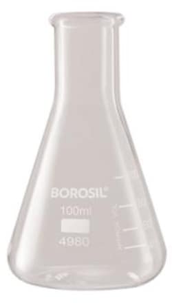 Foxx Life Sciences Borosil® Narrow Mouth Glass Erlenmeyer Flasks, 3L (3000mL), 4/CS