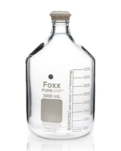 Foxx Life Sciences PUREGRIP Reusable Round Glass Media Storage Bottles