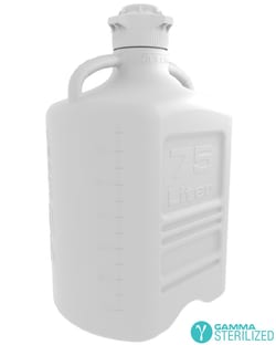 Foxx Life Sciences EZBio® 75L (20 GAL) Gamma Sterilized Double Bagged Autoclavable Polypropylene (PP) Wide Mouth Carboy with 120mm VersaCap® Closure