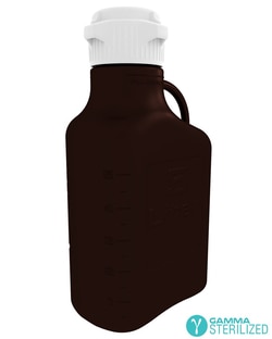 Foxx Life Sciences EZBio® 5L (1 GAL) Gamma Sterilized Double Bagged Autoclavable Light Blocking Dark Amber Polypropylene (PP) Carboy with 83mm (83B) VersaCap® Closure