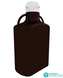 Foxx Life Sciences EZBio® 10L (2.5 GAL) Gamma Sterilized Double Bagged Autoclavable Light Blocking Dark Amber Polypropylene (PP) Carboy with 83mm (83B) VersaCap® Closure