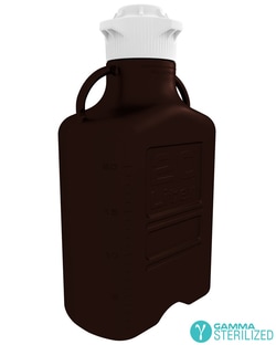 Foxx Life Sciences EZBio® 20L (5 GAL) Gamma Sterilized Double Bagged Autoclavable Light Blocking Dark Amber Polypropylene (PP) Carboy with Wide Mouth 120mm VersaCap® Closure
