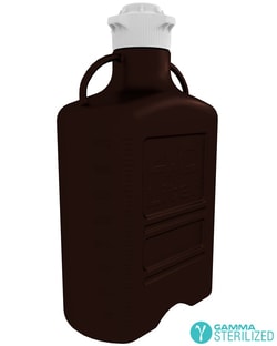 Foxx Life Sciences EZBio® 40L (10 GAL) Gamma Sterilized Double Bagged Autoclavable Light Blocking Dark Amber Polypropylene (PP) Carboy with Wide Mouth 120mm VersaCap® Closure