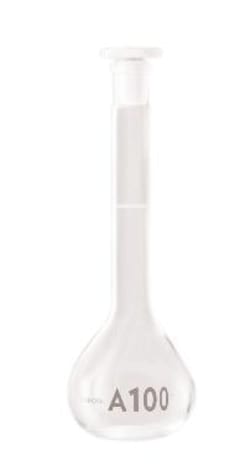 Foxx Life Sciences&nbsp;Borosil&reg; Volumetric Flask Class A with Interchangeable PP Stopper (10/19), Batch Certificate, 25 mL, 5/CS