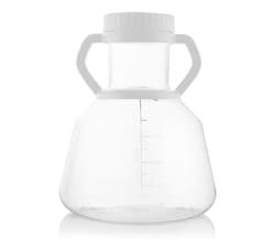 Foxx Life Sciences EZBio 5L Erlenmeyer Polycarbonate (PC) Flasks - 90mm Closed Cap w/Handle - Sterilized - 4/CS