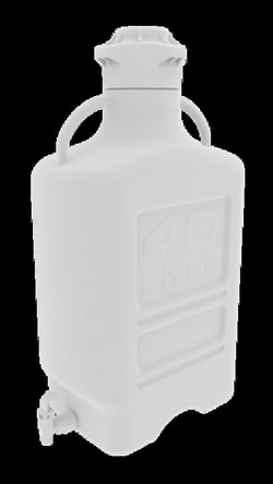 Foxx Life Sciences EZgrip 40L (10 Gal) HDPE Carboy with Leakproof Spigot,