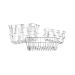 Eagle Group Storage Basket - 13 3/8" x 5" x 7", Wire, Chrome Plated, Quantity: