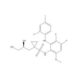 Medchemexpress LLC&nbsp;Refametinib | 923032-37-5 | MFCD18633256 | 99.8% | 572.34 g·mol⁻¹ | C19H20F3IN2O5S | 5 MG