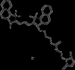 Apexbio Technology LLC&nbsp;Cy3.5 maleimide (non-sulfonated), 5mg. Cas: N/A MFCD: NA. Labeling of cysteine residues, as well as other thiolated molecules